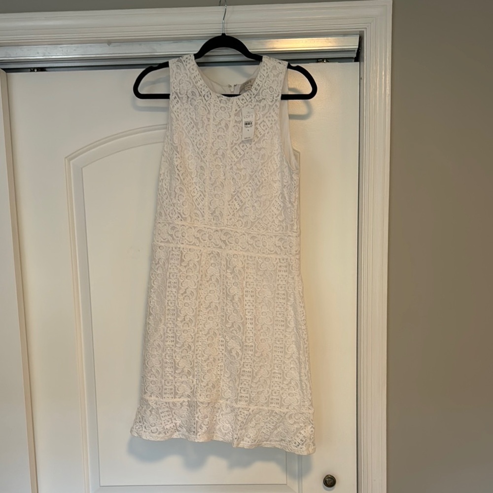 NWT! LOFT White Lace Dress